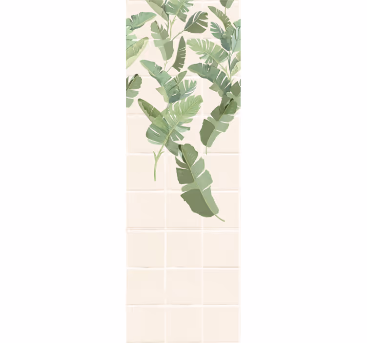 Modern roller blind with eclectic palm tiles - TenStickers