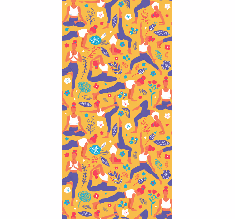 Modern roller blind hand-drawn yoga design - TenStickers