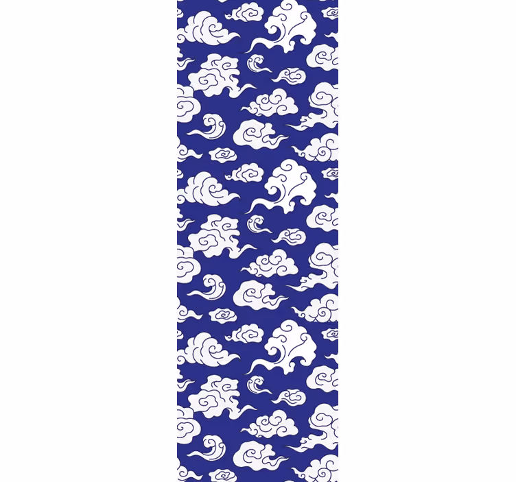 Modern roller blind with white clouds on blue background - TenStickers