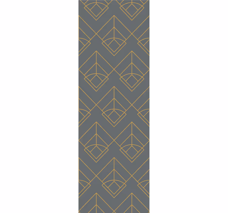 Modern roller blind with diagonal gold lines on grey - TenStickers
