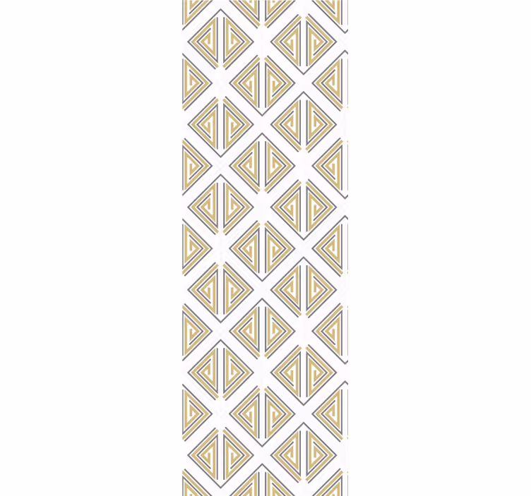 Modern roller blind with grey patterns and gold lines - TenStickers
