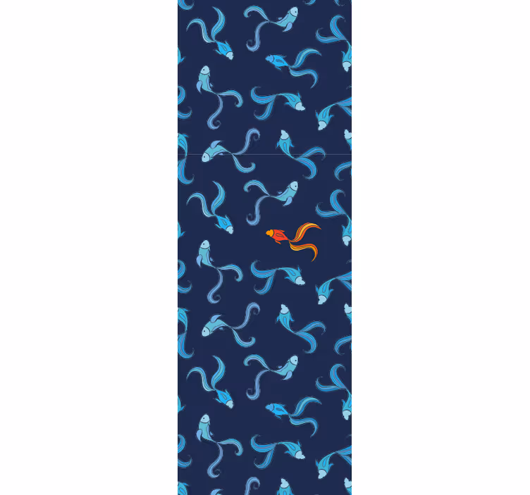 Modern roller blind unique orange fish design - TenStickers