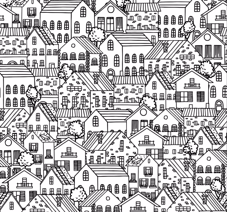 Modern roller blind with urban designs - TenStickers