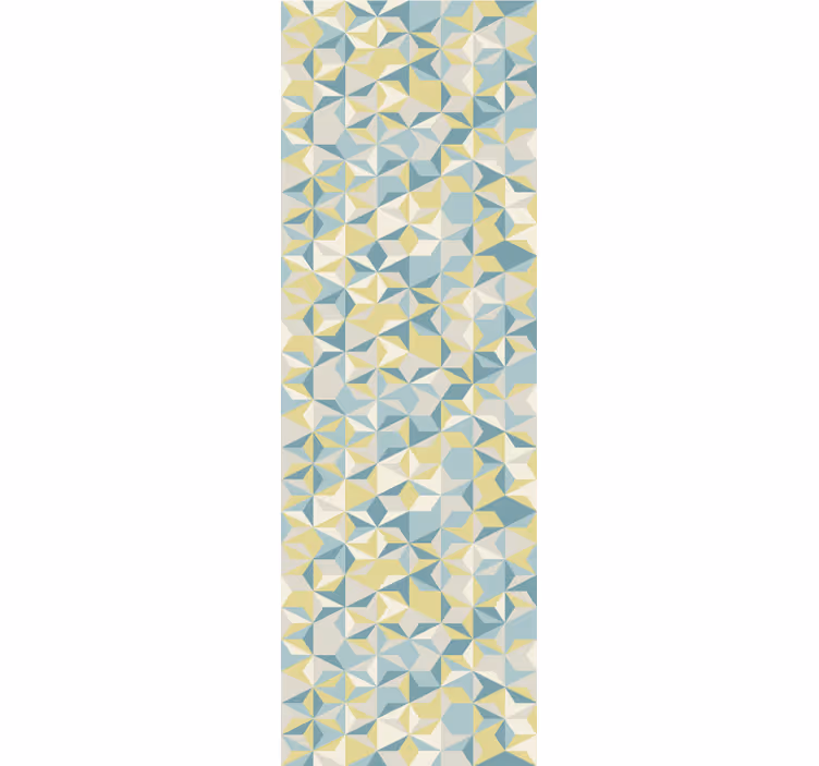 Modern roller blind in beige, blue, and yellow geometric - TenStickers