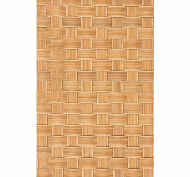 Textured roller blind natural wicker grid design - TenStickers