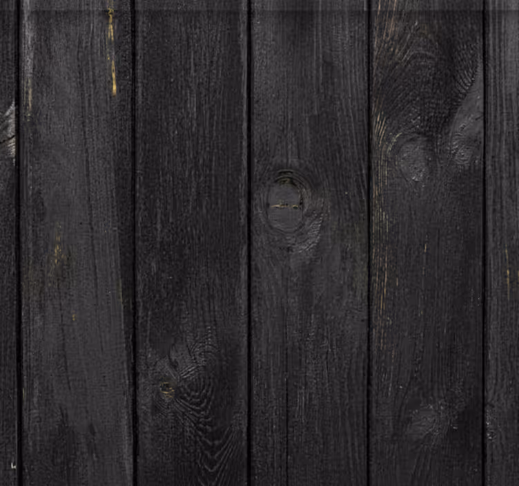 Textured roller blind burnt ebony wood planks - TenStickers