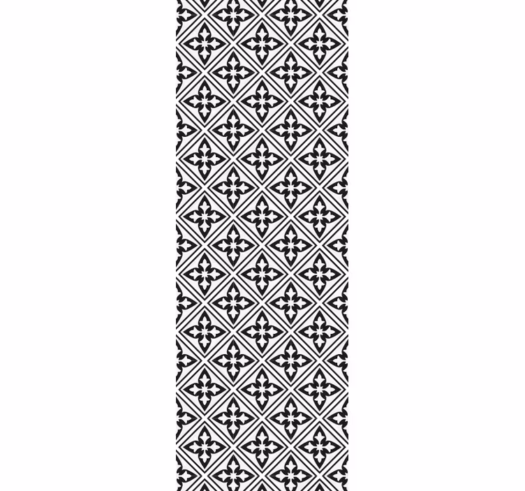 Black roller blind with floral pattern - TenStickers