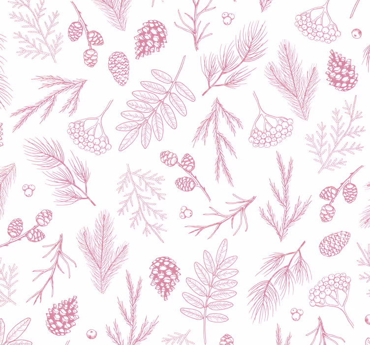 Bathroom roller blind white background with pink pine - TenStickers