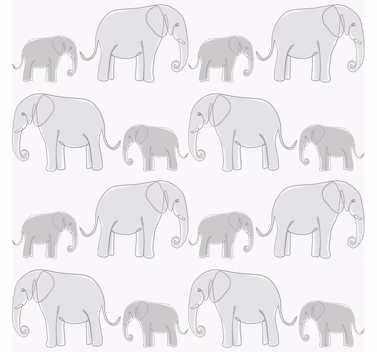 Grey roller blind with minimalist elephants design - TenStickers