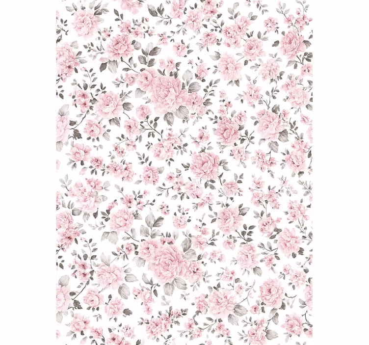 Pink roller blind with vintage floral pattern - TenStickers