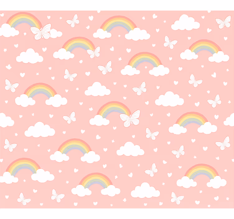 Pink roller blind pink kids rainbow pattern - TenStickers