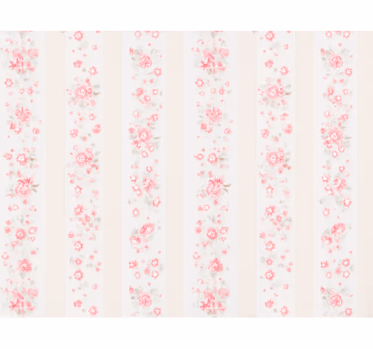 Pink roller blind in vintage floral stripes - TenStickers