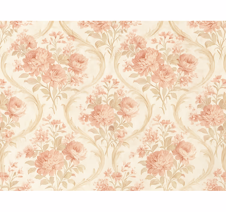 Pink roller blind vintage light washed flowers design - TenStickers
