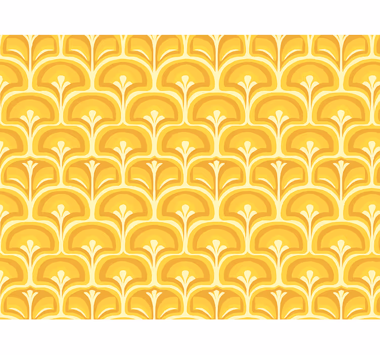 Yellow roller blind with retro 70s yellow patterns - TenStickers