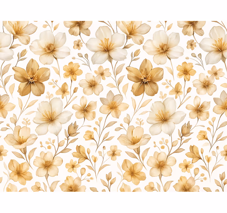 Yellow roller blind with lifelike floral pattern - TenStickers