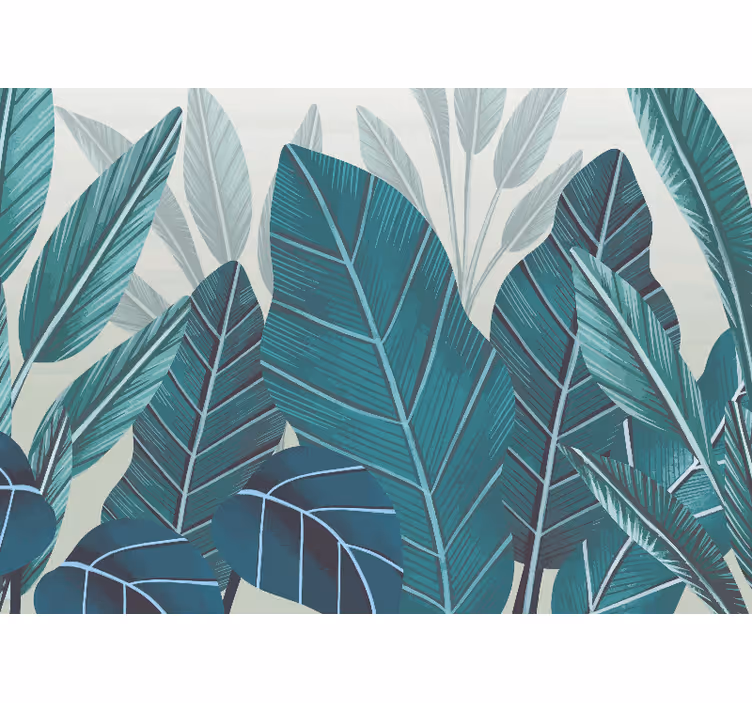 Kitchen roller blind 3d tropical leaves design - TenStickers