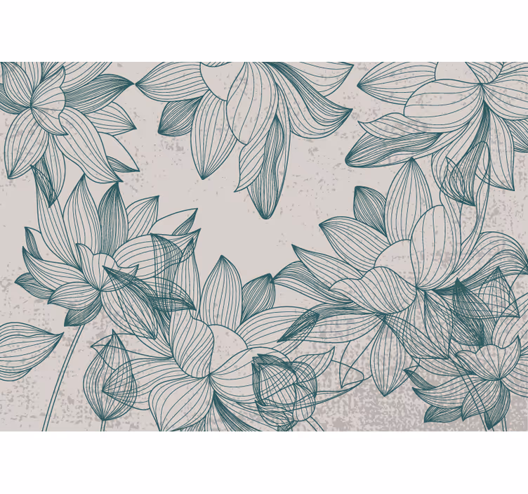 Kitchen roller blind flower silhouettes - TenStickers