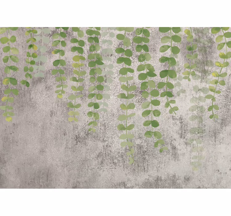 Kitchen roller blind with hanging plants on concrete - TenStickers