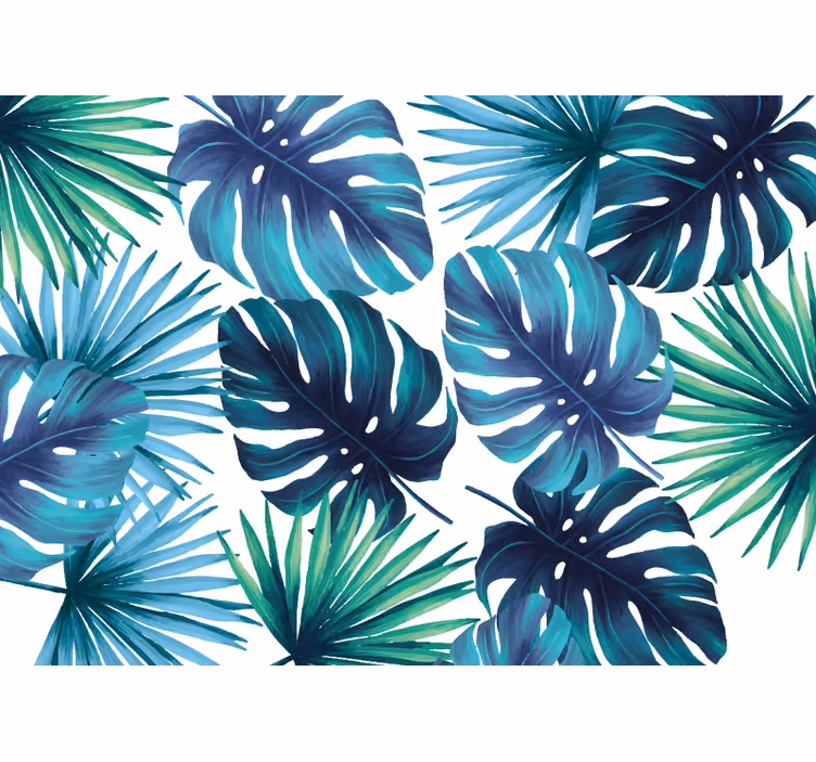 Tropical leaves california style kitchen roller blind - TenStickers