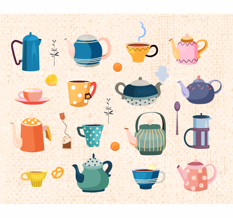Kitchen roller blind vintage tea - TenStickers