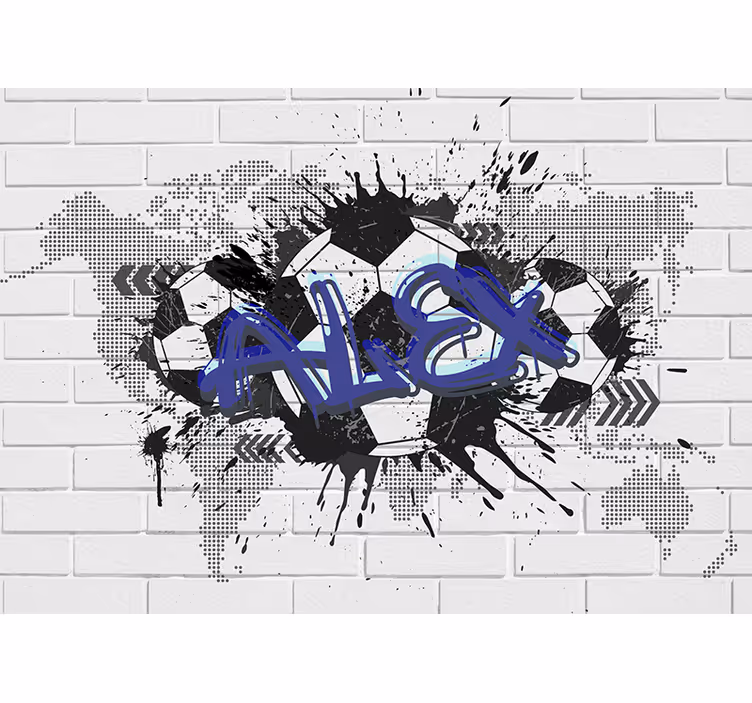 White roller blind football mural - TenStickers