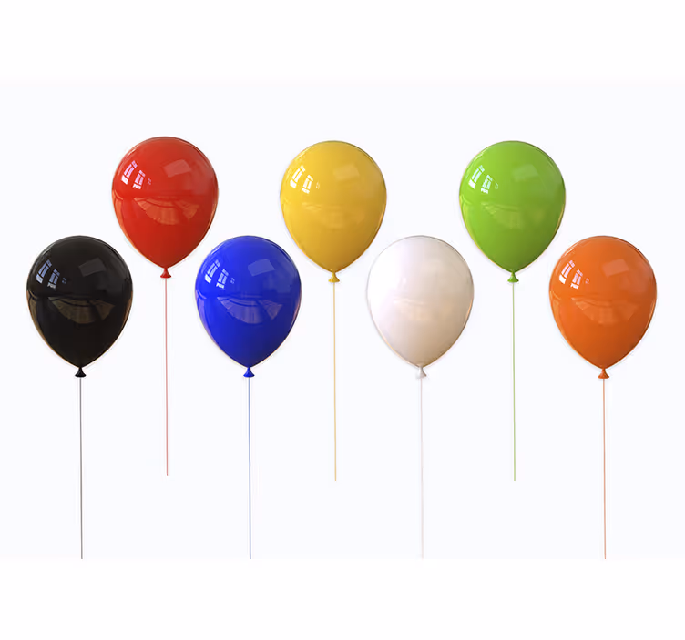 White roller blind 3d realistic balloon colors - TenStickers