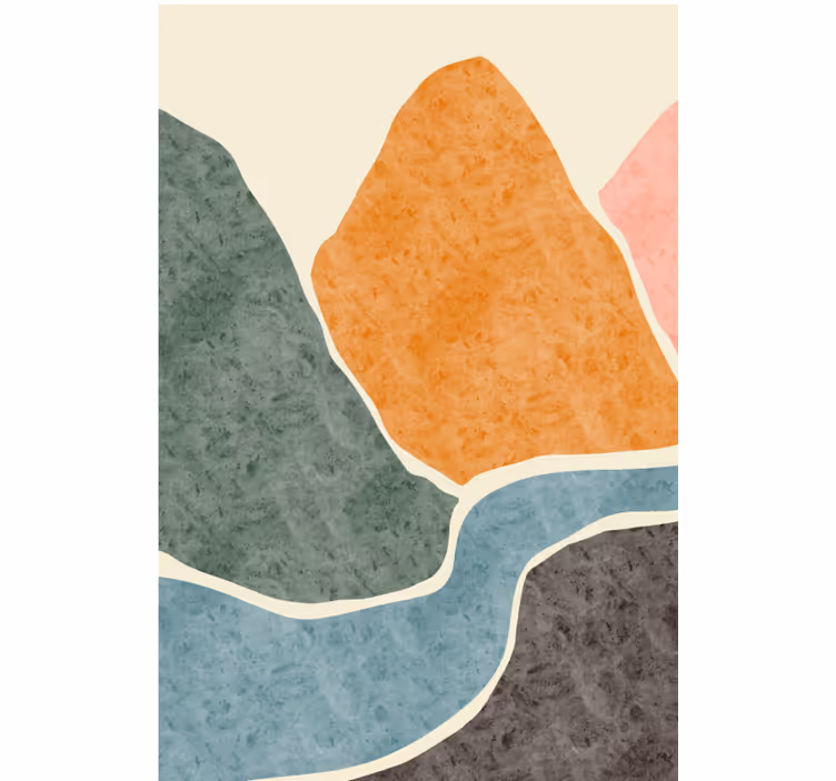 Living room roller blind modern abstract painting - TenStickers