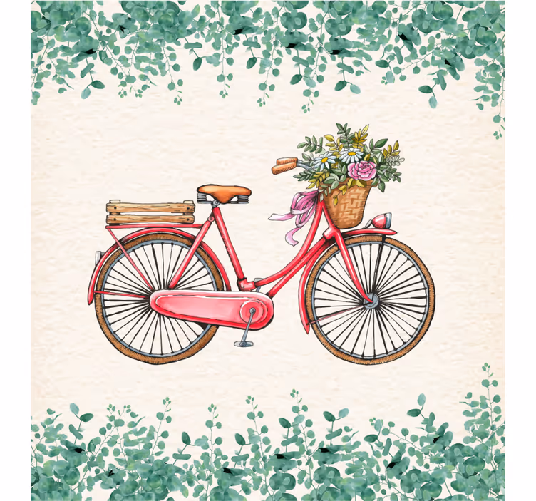 Living room roller blind rustic vintage bicycle - TenStickers