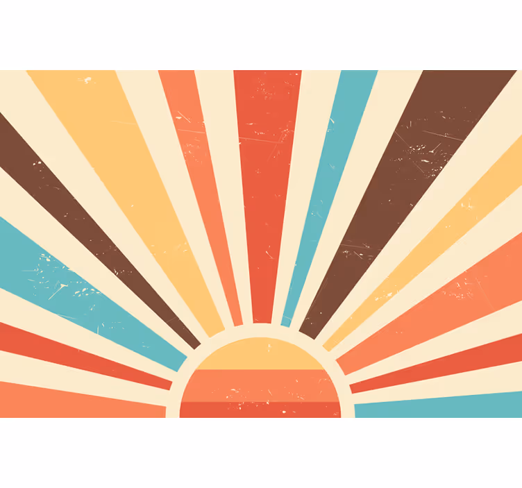 Living room roller blind abstract vintage sunset - TenStickers