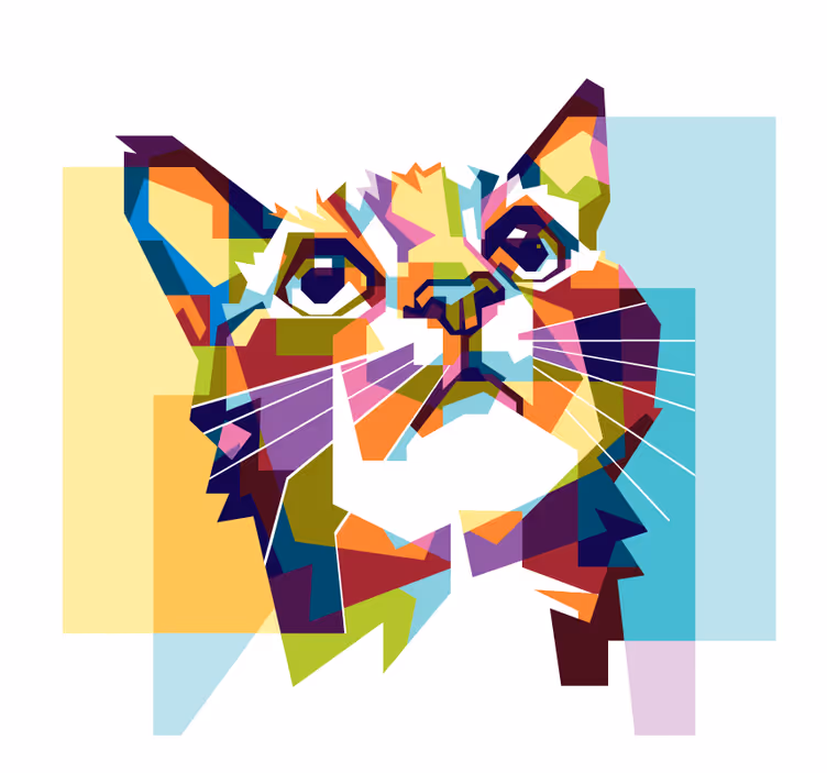 Living room roller blind cat colors - TenStickers