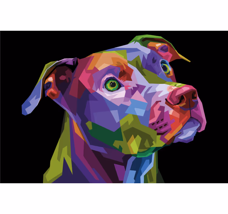 Living room roller blind multicolored modern pitbull - TenStickers