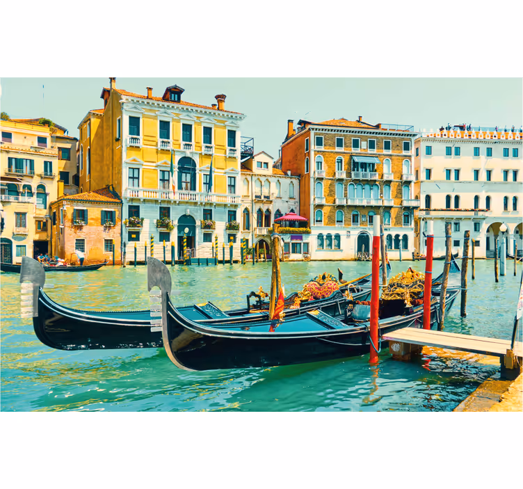Living room roller blind aquarella venice canals - TenStickers