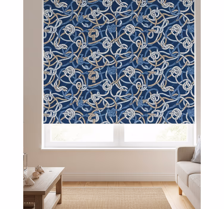 Living room roller blind nautical knots - TenStickers
