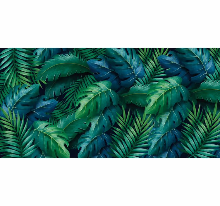 Living room roller blind tropical elegant foliage - TenStickers