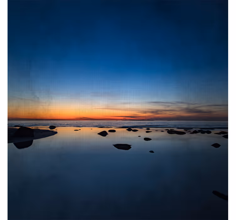 Living room roller blind nordic sunset over sea - TenStickers