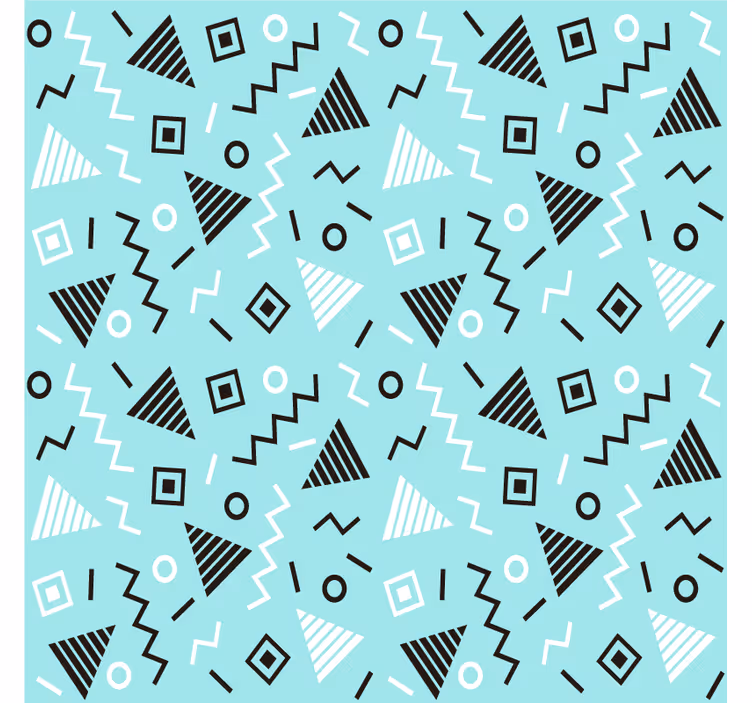 Living room roller blind in 80s memphis style pattern - TenStickers