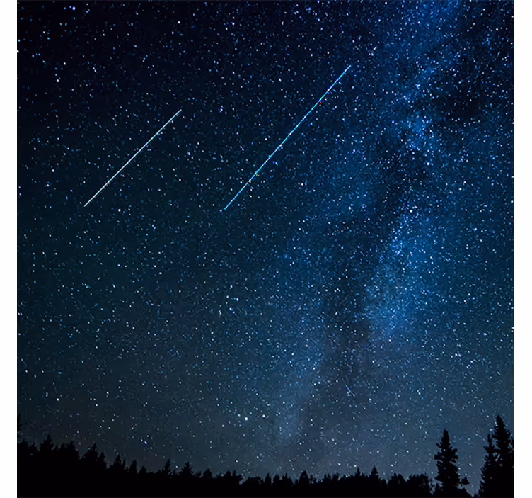 Living room roller blind beautiful shooting star scene - TenStickers