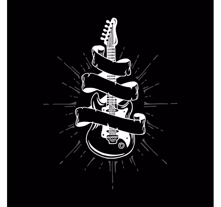 Living room roller blind guitar - TenStickers