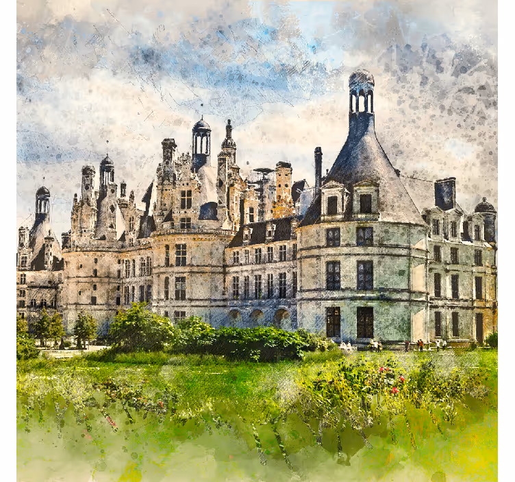 Living room roller blind french chateau style - TenStickers