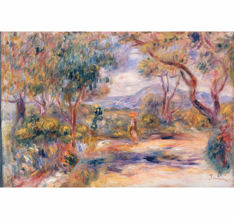 Living room roller blind village landscape in france - TenStickers
