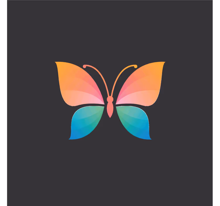 Living room roller blind with vibrant butterfly design - TenStickers