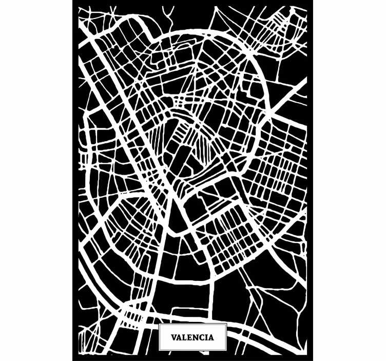 Living room roller blind valencia topographic map - TenStickers