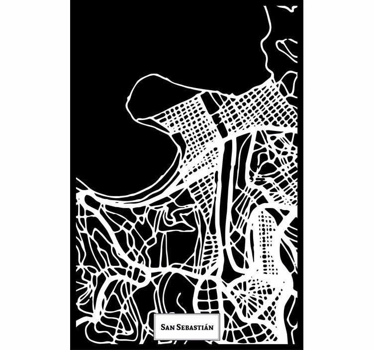 Living room roller blind san sebastián topographic map - TenStickers
