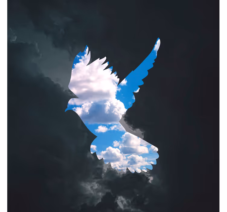 Living room roller blind dove by rené magritte - TenStickers