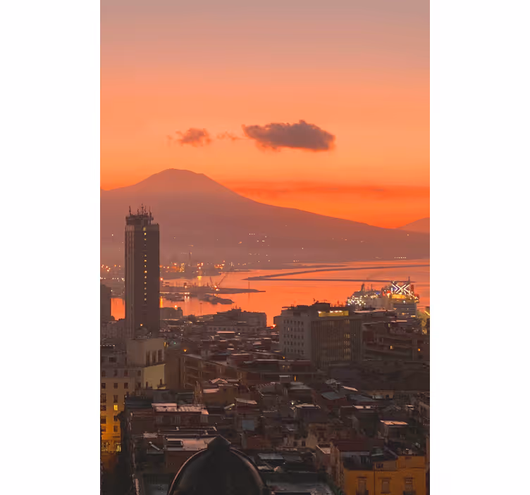 Living room roller blind naples sunset - TenStickers