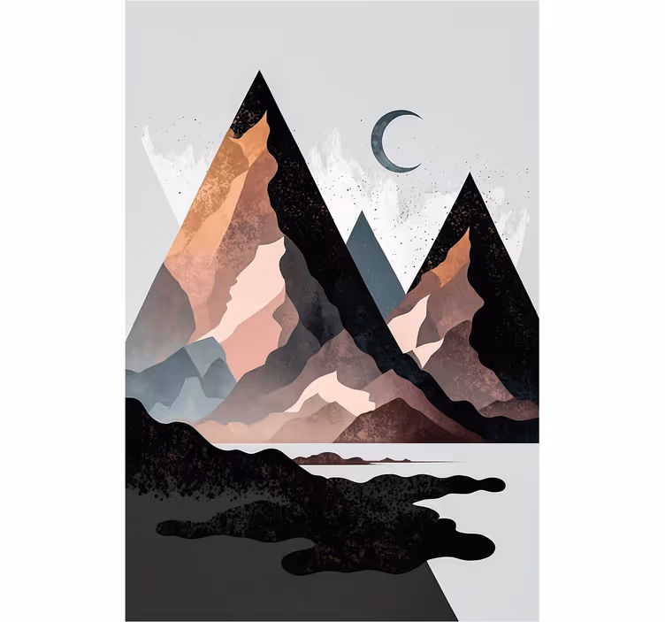 Living room roller blind nordic geometric peaks - TenStickers