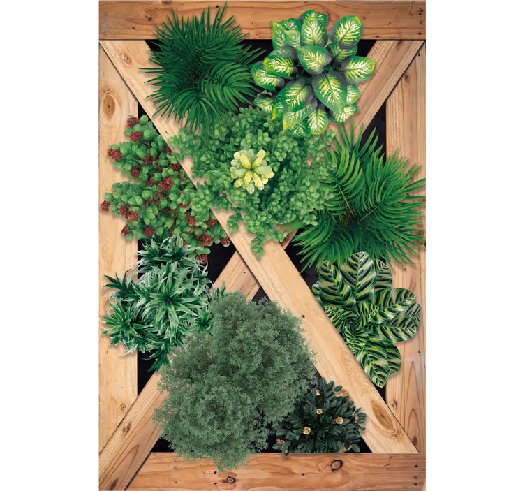Living room roller blind rustic garden - TenStickers