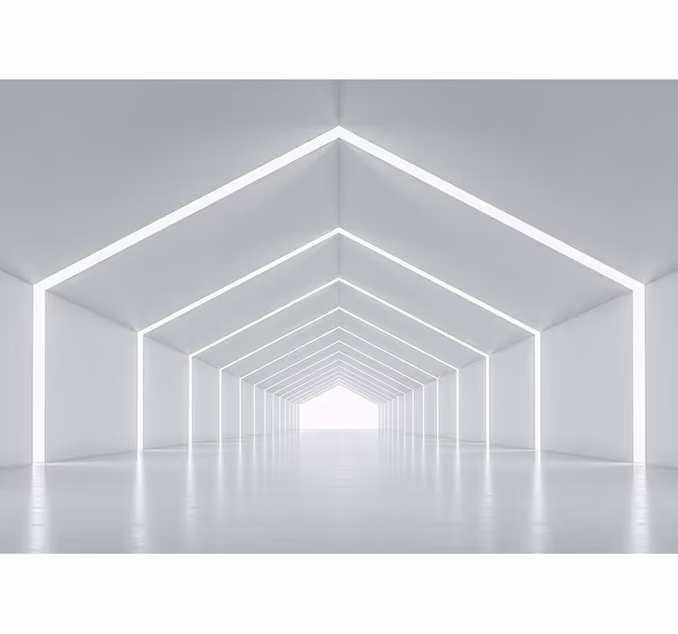 White roller blind with 3d tunnel effect - TenStickers
