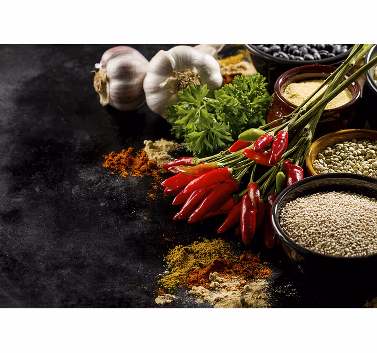 Black roller blind for cooking with spices - TenStickers