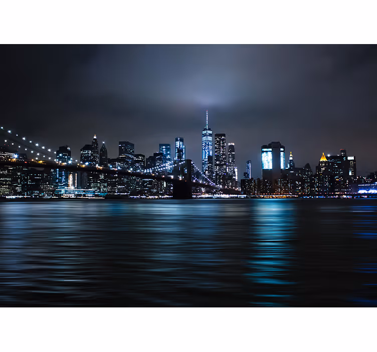 Black roller blind urban night view - TenStickers
